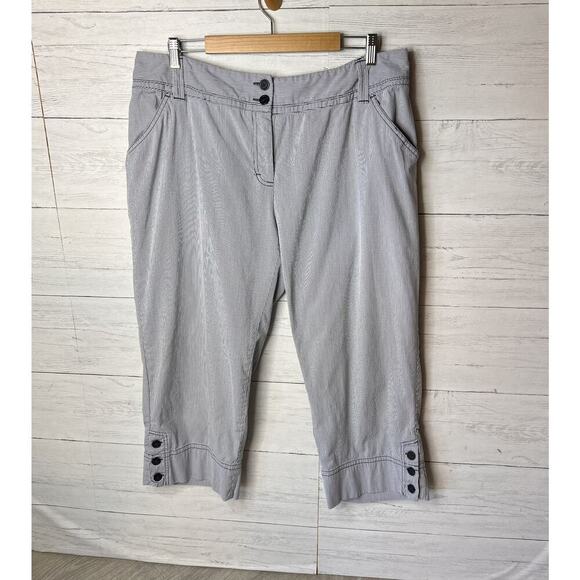 Charter Club Pants Womens Size 18W Blue & White Pinstriped Nautical Classic Fit - Picture 3 of 16